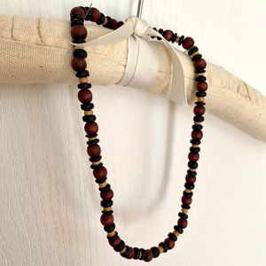 Handmade African Wood Bead Necklace